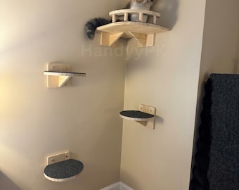 Wall shelves For Cat | Cat shelves, Cat climbing wall shelf, Cat house wall, Cat shelves for wall, Modern cat furniture, Wood cat hexagon