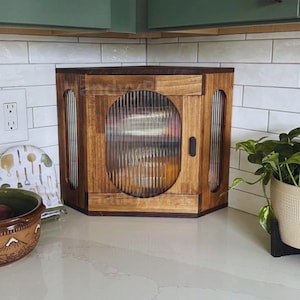 Corner Bread Box For Bread Storage | Wooden Bread Box | Vintage Bread Box | Kitchen Storage Box