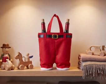 サンタパンツのワインボトルバッグ、クリスマスワインギフトホルダー、お祝いのホリデーテーブルデコレーション、ホステスギフト、クリスマスパーティーアクセサリー