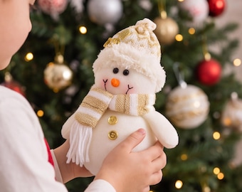 Christmas Figurine, Santa or Snowman Holiday Shelf Decor, Cozy Winter Home Accent, Festive Gift Idea
