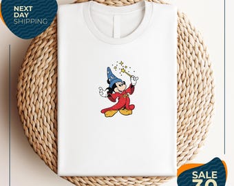 Walt Disney Fantasia Mickey Watercolor Tee | Mickey 90s Vintage | Fantasia Mickey Shirt | Mickey Sorcerer Tee | Disneyland Trip Shirt