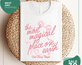 Vintage Cinderella Castle Coquette Bow Shirt | The Most Magical Place On Earth Tee | Magic Kingdom | Walt Disney World Family Trip Shirt
