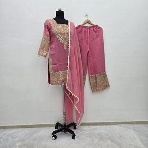 slim fit dress slacks Sandy Pants Striped Silk Chiffon Gold Champagne