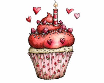 47 PNG Birthday clipart : Birhtday Cupcake Clipart ,Party Illustrations – Cute Party Graphics,Party invetation clipart set ,Instant Download