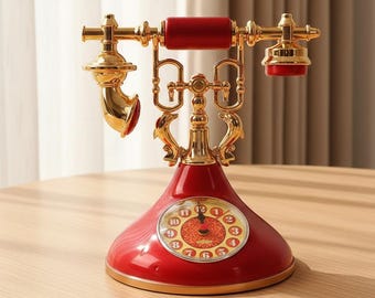 Retro Telephone Alarm Clock – Creative Desktop Ornament, Bedside Table Clock, Home Room Decoration