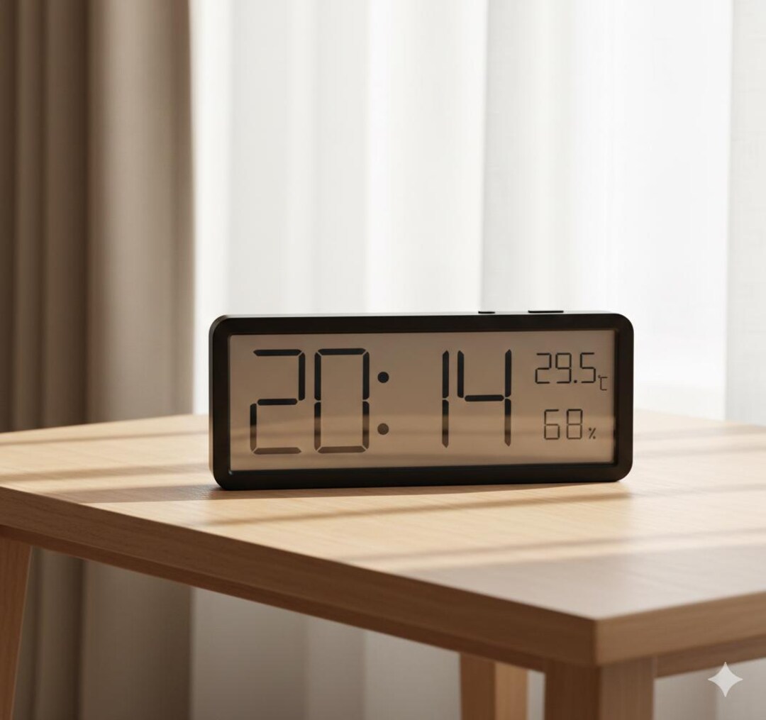 Digital Wall Clock With LCD – Time, Temperature & Humidity Display ...