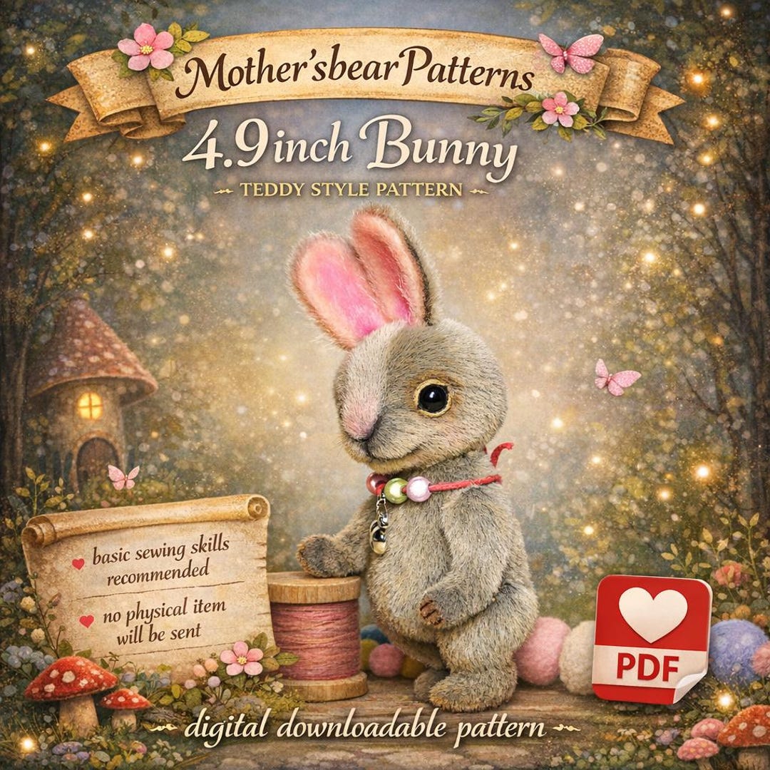 Teddy Bunny Sewing Pattern PDF - 4.9