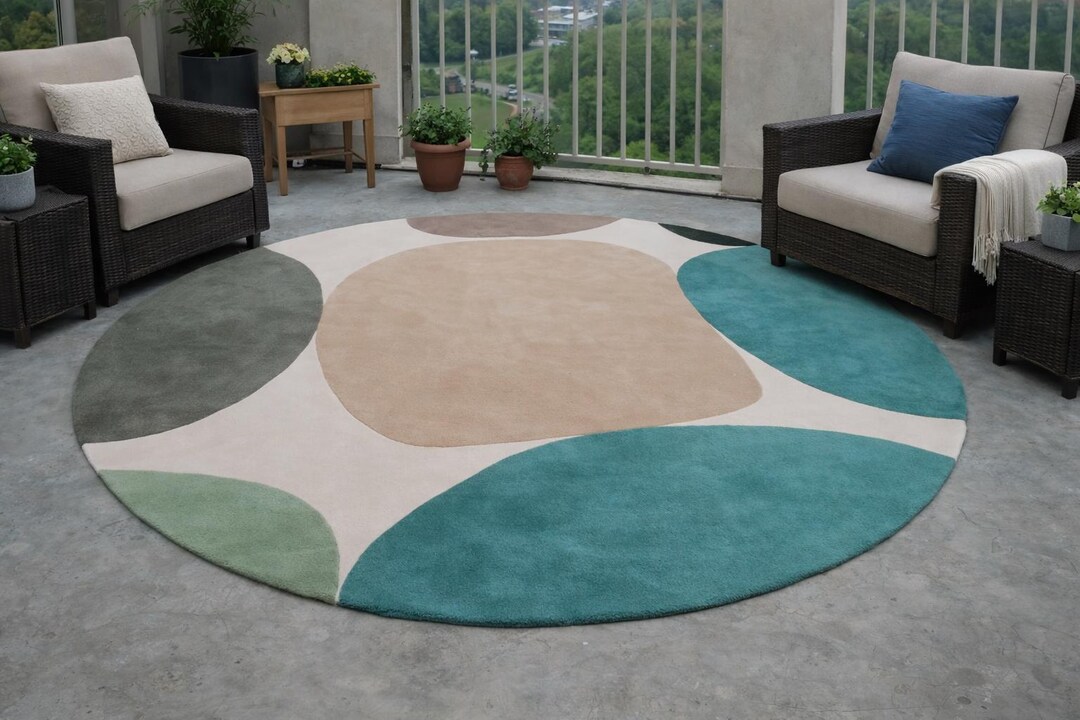 Hand-tufted Wool Area Rug | Custom Geometric Design, Size & Color (3x3 ...