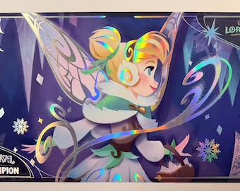 Tinker Bell - Snowflake Collectir - Champion - Lorcana Playmat – Foiled TCG Gaming Mat