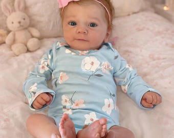 18 inch Reborn Baby Doll Felicia with Blue Eyes & Hand-Rooted Hair | Birthday Gift