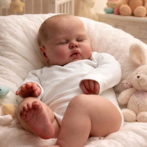Bébé Reborn Garçon – Silicone 53 Cm – Fait Main – Neuf