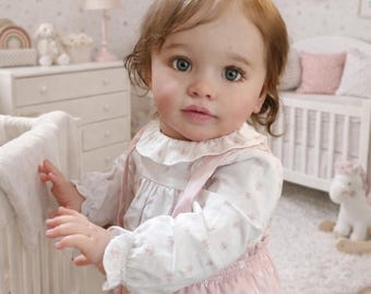 26" Reborn Baby Girl Toddler Doll Pippa – Soft touch doll Handmade Lifelike Curly Hair