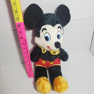 Vintage 50's Walt Disney Mickey Mouse Plush Blue Plastic Eyes Firm Stuffed Doll image 11