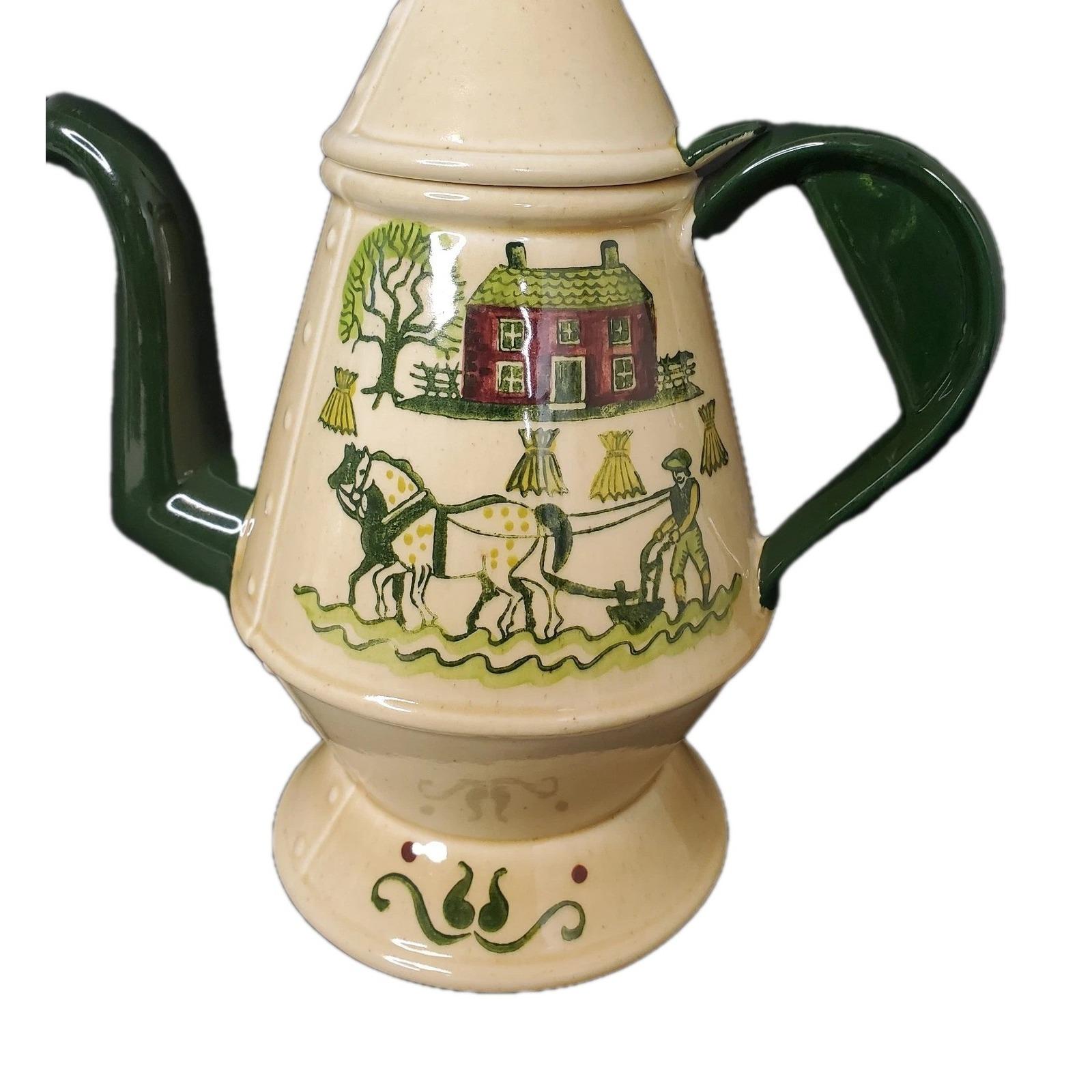 Vintage METLOX POPPY TRAIL Homestead Farm Horse Provincial Coffee