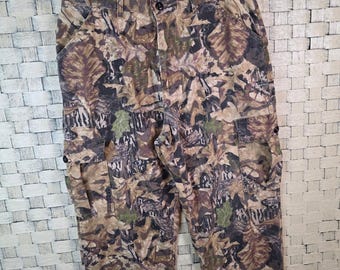 Pantalon cargo Jerzees Outdoors pour homme, taille 38, camouflage marron Mossy Oak vintage chasse