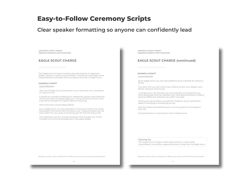 Eagle Scout Court of Honor Script Pack, Printable Ceremony Scripts ...