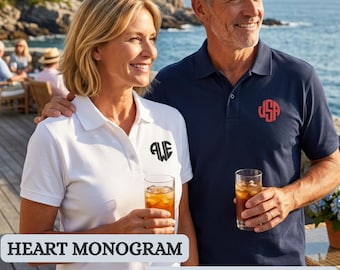 Personalisiertes Polo Geschenk für Flitterwochen Shirt Benutzerdefinierte Monogramm Paar Outfit Passendes besticktes Shirt Geschenk für Braut und Bräutigam Hochzeitsgeschenk