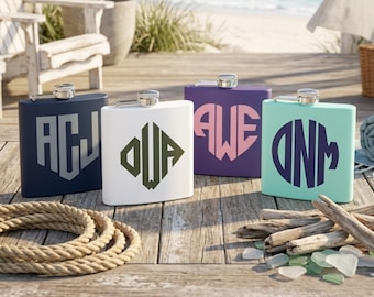 Petaca personalizada para hombre, acero inoxidable, regalo personalizado para papá, regalo del Día del Padre, regalo para suegro, petaca con monograma para el mejor amigo.