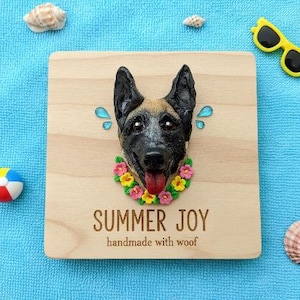 Belgian Malinois Keyring Nfc Tag Pet Portrait Holder Accessory Dog Owner Gift Handmade Charm