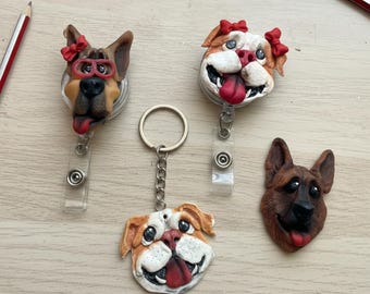 Custom Pet Badge Reel Personalized Dog Face ID Holder Retractable Nurse Name Tag Cat Photo Badge Personalized Dog Badge Reel Vet Gift