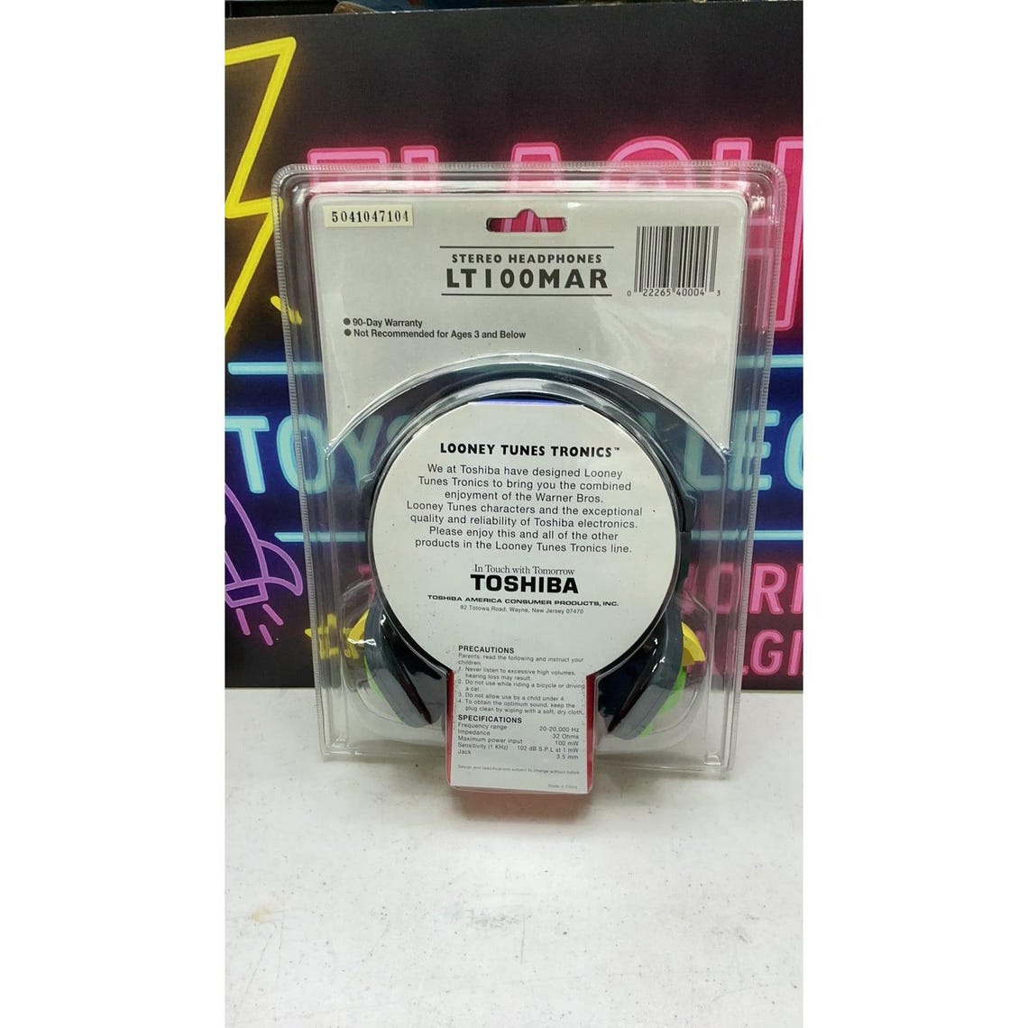 W- Vintage Marvin The Martian Toshiba Headphones Looney Tunes Stereo New In Box, foto 4 di 5