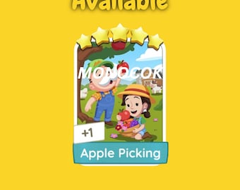 Ensemble de cueillette de pommes Monopoly_Go Sticker 5 étoiles Album {envoi rapide}