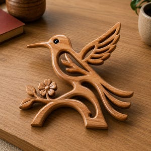 3D Wood Hummingbird Sculpture Pattern, Layered Bird Template, Wood Carving Art (Digital Download)
