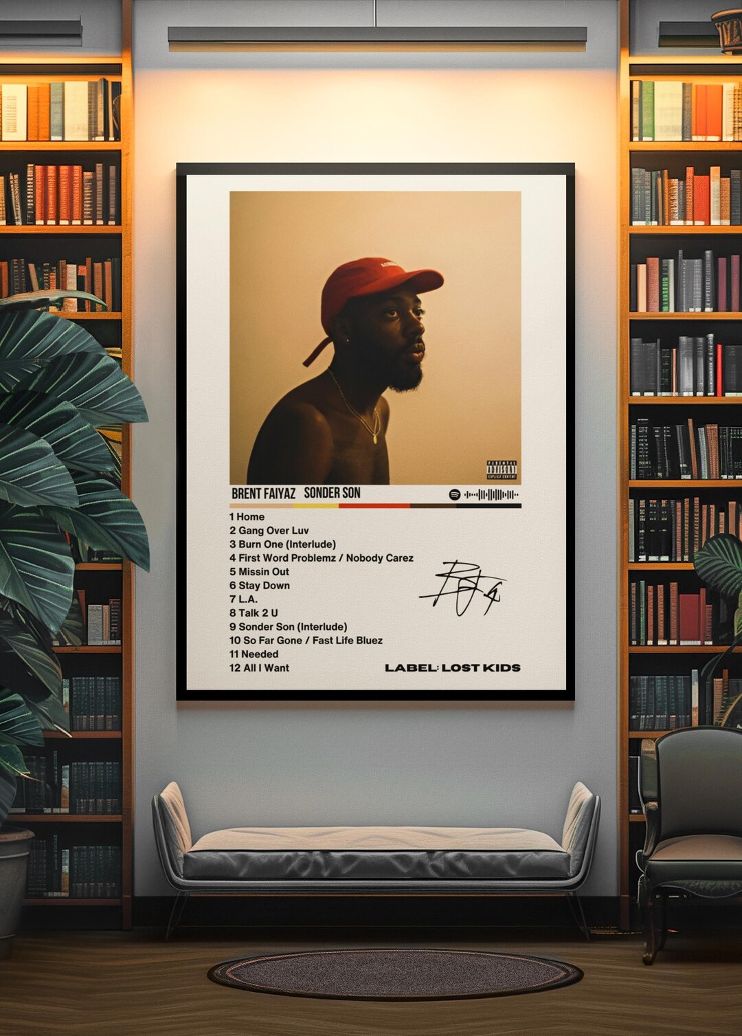 Sonder The Rapper Vintage Brent Faiyaz Album Sonder Son Wall Art | Late 2010s R&B and Hip ...