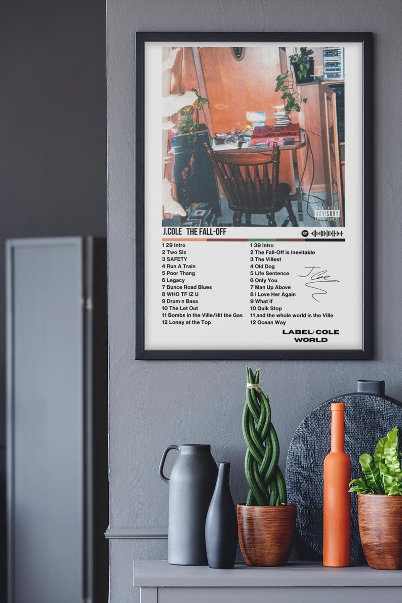 Vintage J. Cole the Fall-off Album Track List Poster | Iconic Hip Hop ...