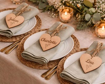 personalisierte Platzkarten I Tischkarten aus Holz, Namensschilder für Hochzeit, Taufe, Geburtstag I Tischdekoration