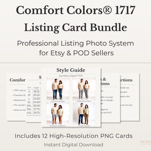 Comfort Colors 1717 Listing Photo Cards for Etsy POD Sellers (Digital Download)