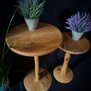 Solid Oak Side Tables – Handmade Modern Nightstands – Premium Gift for Living Room – Minimalist Wooden Furniture