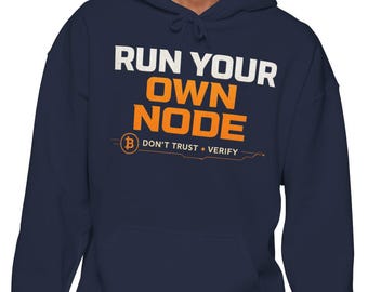 Moletom com capuz "Execute seu próprio nó" Bitcoin | Moletom de tecnologia Bitcoin