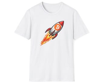 Camiseta "Foguete" do Bitcoin | Camiseta "Foguete" de Criptomoeda Bitcoin