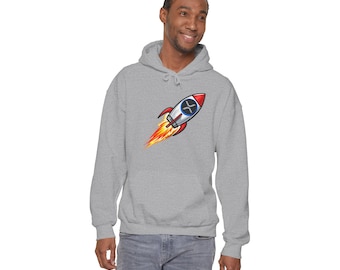 Moletom com capuz "Foguete" XRP | Moletom com capuz estampado com foguete XRP