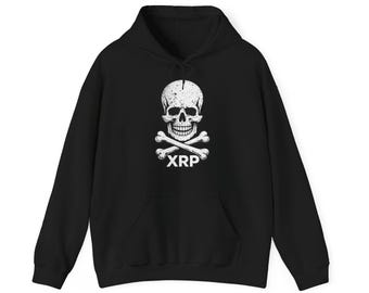 Moletom com capuz XRP Caveira e Ossos Cruzados | Design de Pirata Cripto