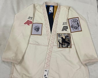 Albino & Preto Style BJJ Gi Weiss | Street Art Aufnäher, Trainingsuniform
