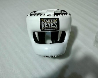 Cleto Reyes Boxen Kopfschmuck Weiß Leder | Professioneller Sparring Kopfschutz