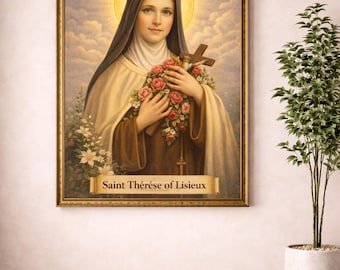 Die heilige Therese von Lisieux druckbare Wandkunst, religiöses katholisches Dekor (digitaler Download)