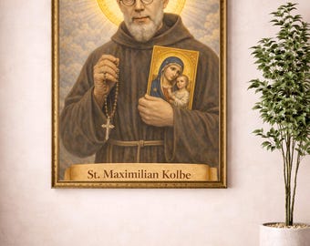 St. Maximilian Kolbe Katholische Heilige Kunst, religiöser christlicher heiliger Porträtdruck