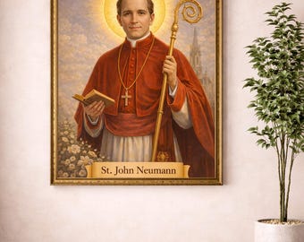 St John Neumann katholische Heilige Druck, religiöse Wandkunst (digitaler Download)