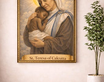 Mutter Teresa von Calcutta Wand Kunst, Mutter Teresa katholische Druck, religiöses Dekor (Digitaler Download)