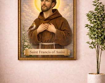 Heiliger Franz von Assisi Wand Kunst druckbare katholische Kunst