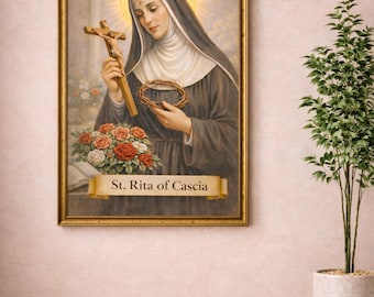 St Rita von Cascia druckbare Wandkunst, katholische Heilige Poster (Digitaler Download)