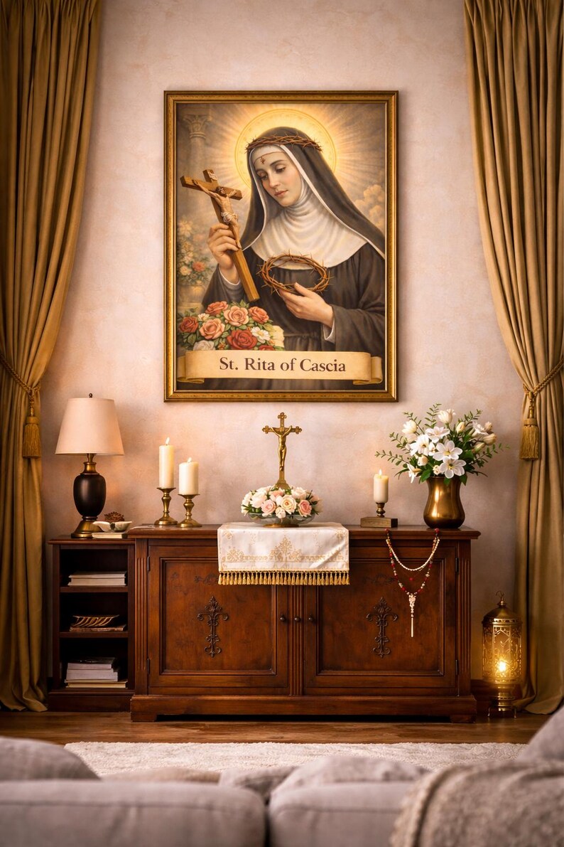 St Rita of Cascia Printable Wall Art, Catholic Saint Poster (digital ...