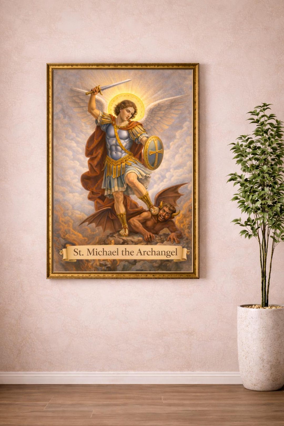 Saint Michael Archangel Wall Art Printable, Catholic Religious Decor ...
