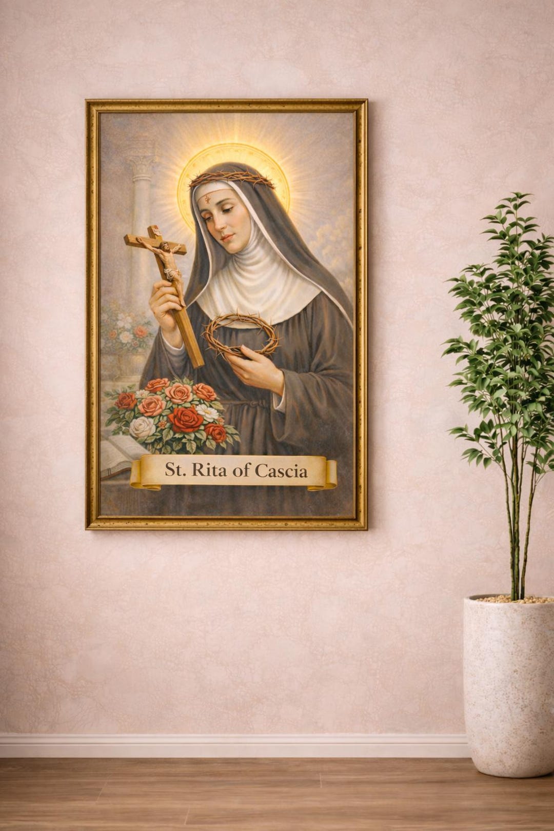 St Rita of Cascia Printable Wall Art, Catholic Saint Poster (digital ...