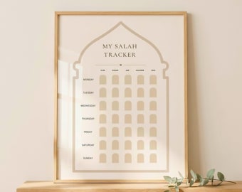 Salah Tracker Printable Minimalist Arch Islamic Prayer Planner Muslim Daily Namaz Tracking Sheet Weekly Salah Reward Chart Instant Download