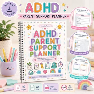 Agenda di supporto per genitori di bambini con ADHD, strumento di monitoraggio del comportamento e tabella comportamentale (download in PDF)