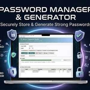 Password Manager App – Secure Offline Storage, Generator (Digital Download)